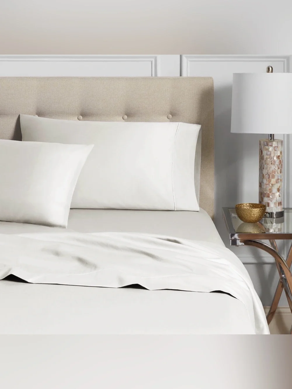 600TC Egyptian Cotton Sateen Pillowcase Pair - White